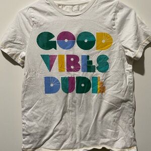 Peek boy’s size 12T White Graphic Tee with Colorful Text